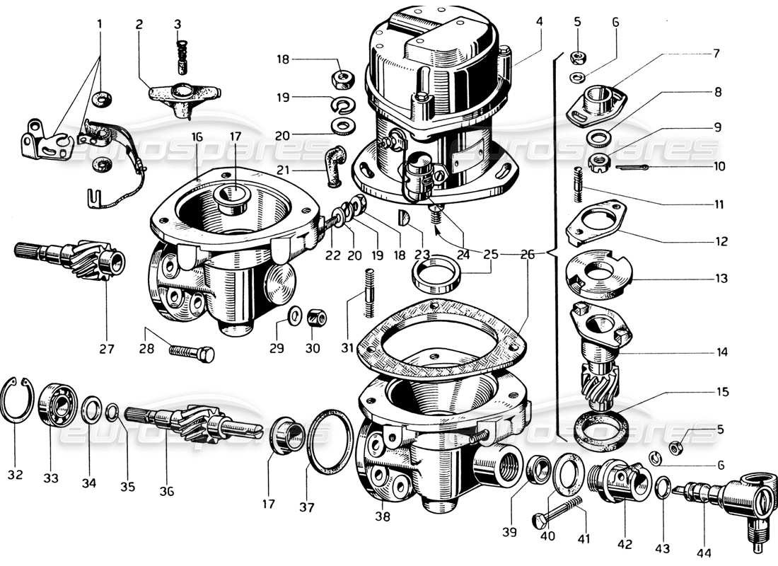 ferrari 330 gtc coupe distributori e controlli diagramma delle parti