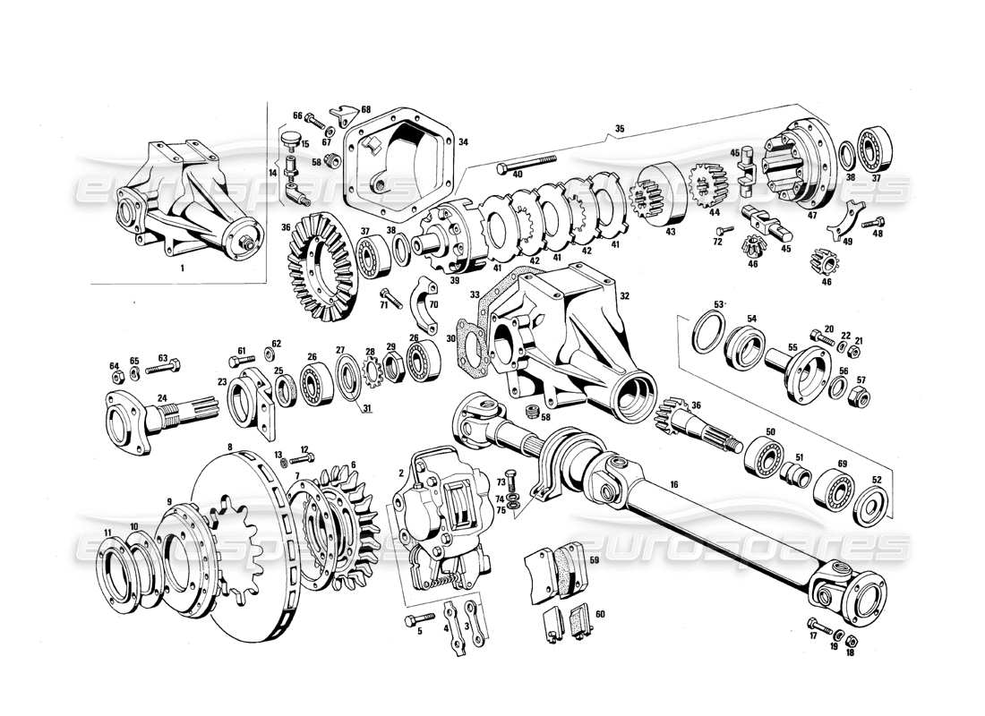 maserati qtp.v8 4.9 (s3) 1979 differenziale e albero dell'elica diagramma delle parti