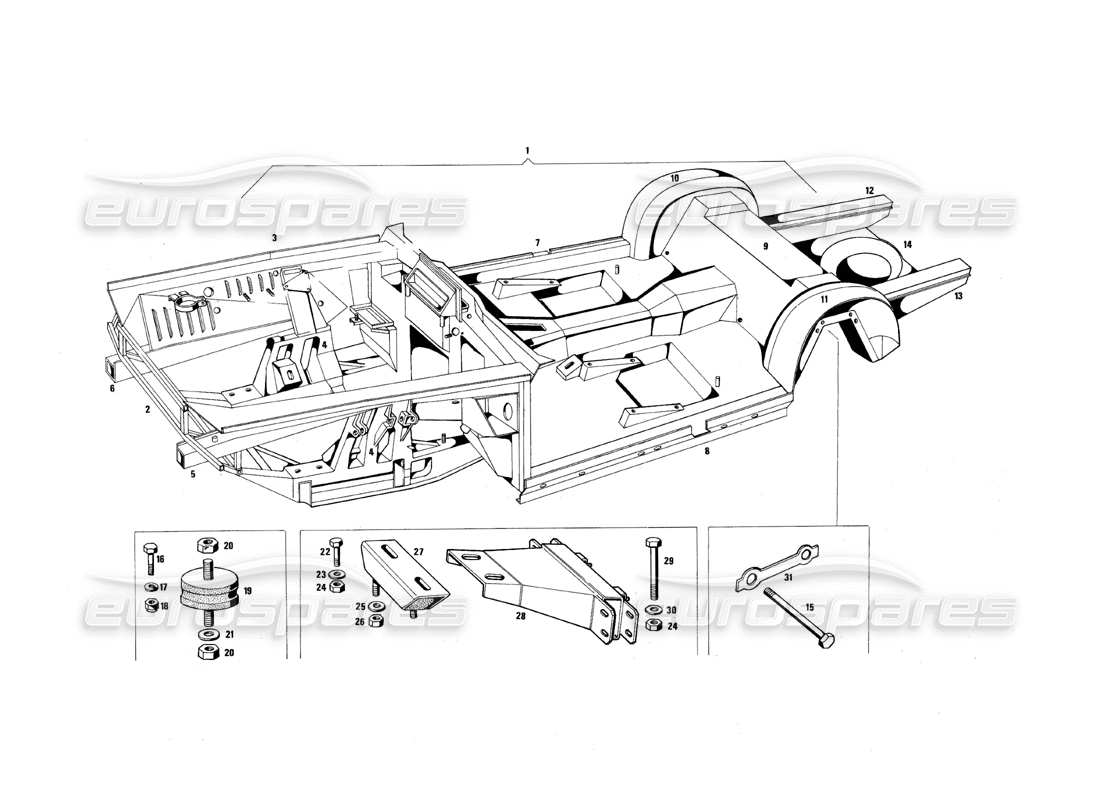 maserati qtp.v8 4.9 (s3) 1979 telaio diagramma delle parti