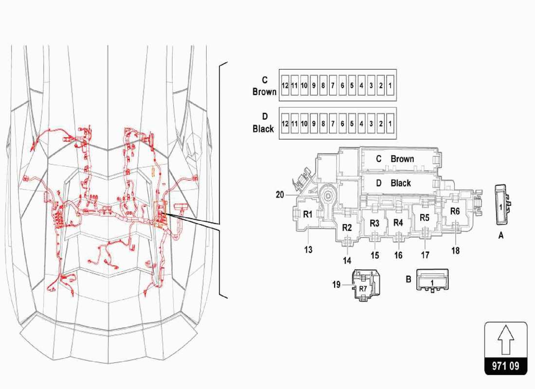 lamborghini centenario spider impianto elettrico - fusibili diagramma delle parti