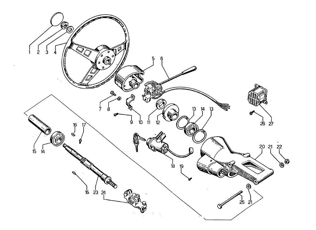 lamborghini jarama comando sterzo diagramma delle parti