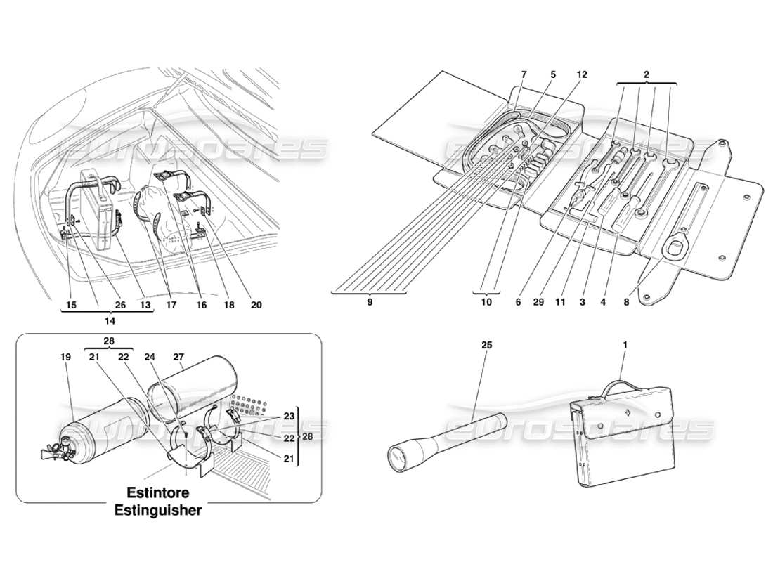 ferrari 360 challenge stradale strumenti attrezzature e accessori diagramma delle parti