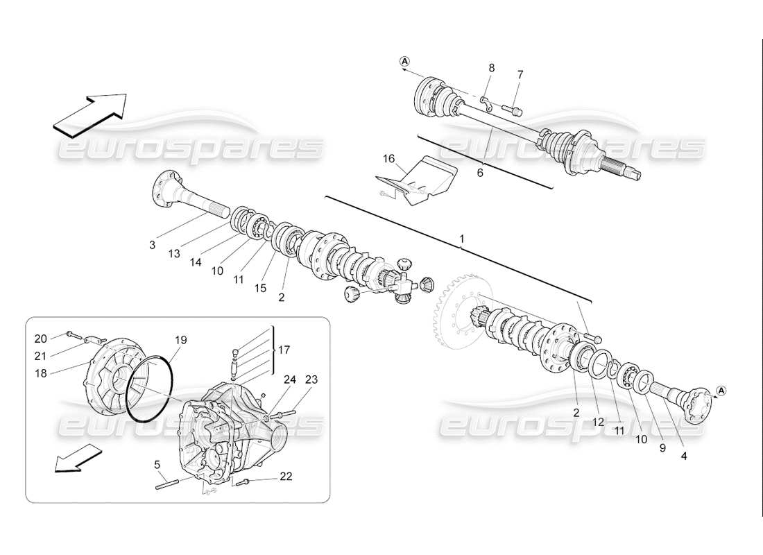 maserati qtp. (2006) 4.2 f1 semi differenziali e assali posteriori diagramma delle parti