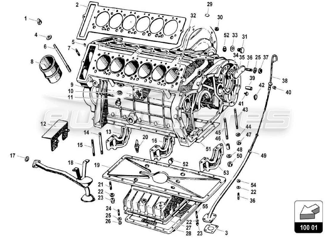 lamborghini miura p400s motore diagramma delle parti