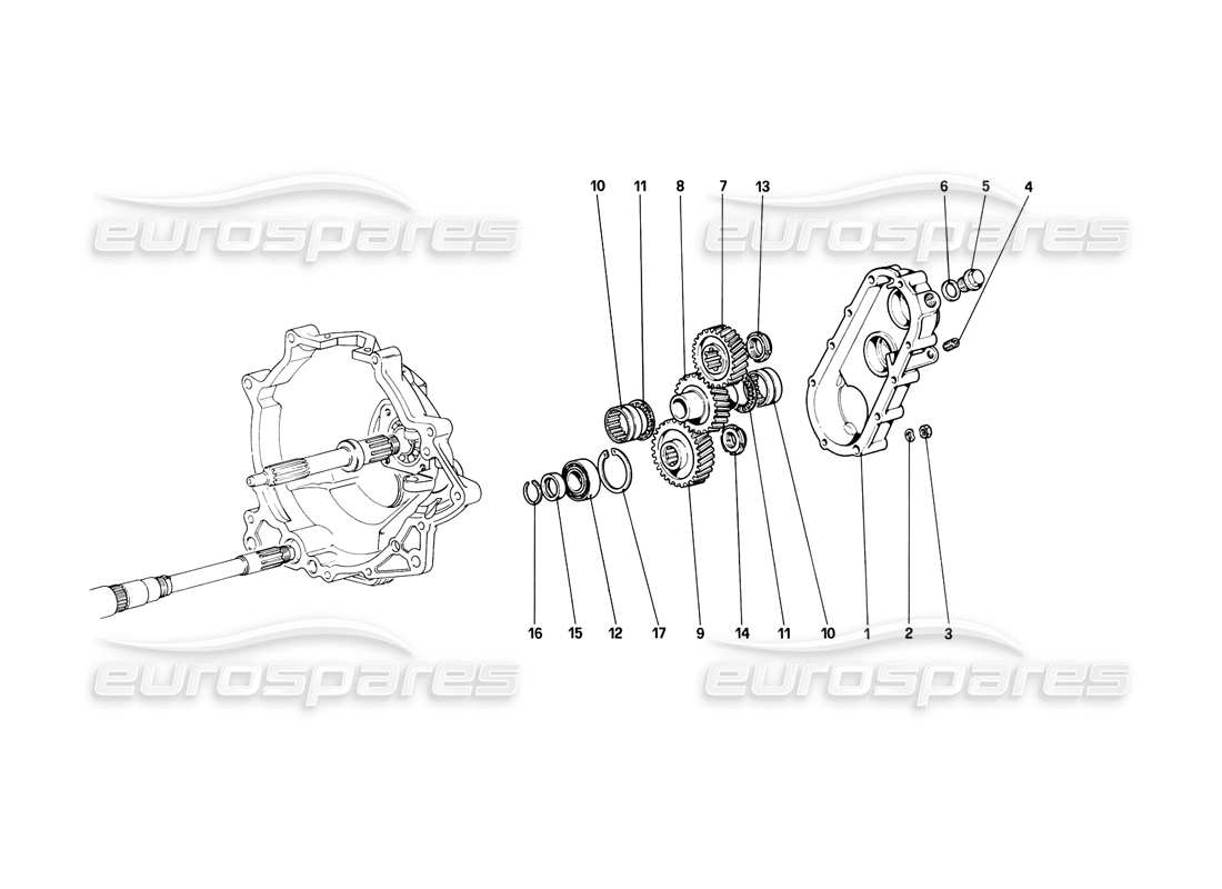 ferrari 308 (1981) gtbi/gtsi diagramma delle parti della trasmissione del cambio