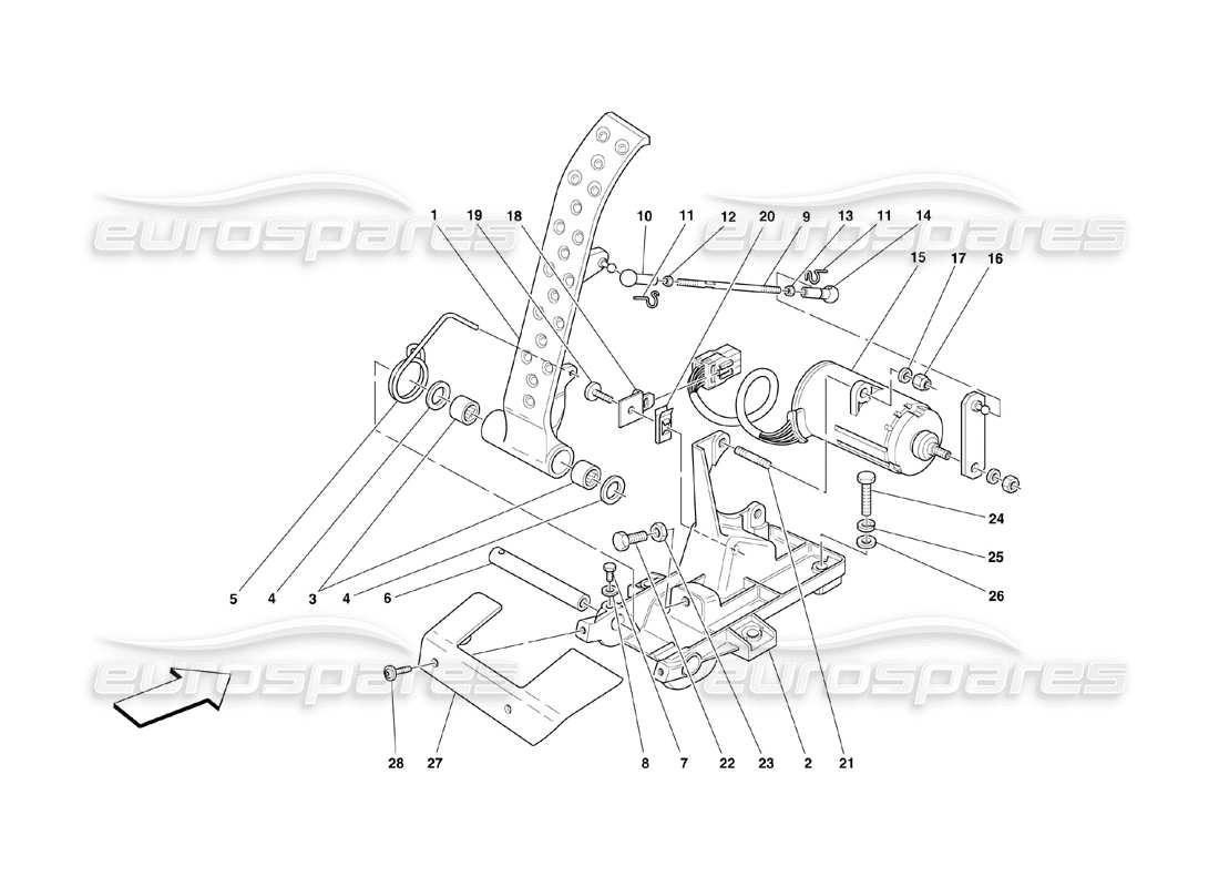 ferrari 360 challenge (2000) pedale acceleratore elettronico schema delle parti