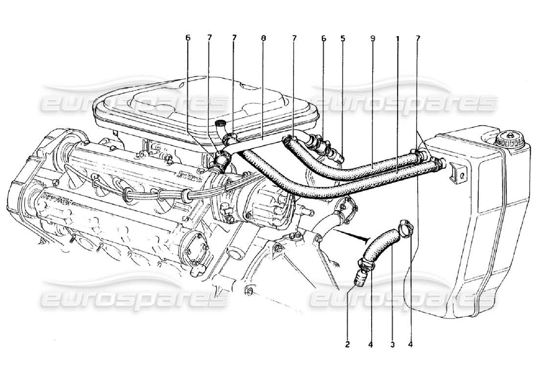 ferrari 308 gtb (1976) colpo - per sistema diagramma delle parti