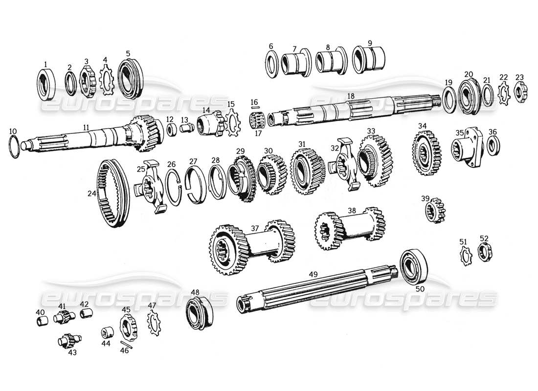 ferrari 250 gte (1957) ruote dentate diagramma delle parti