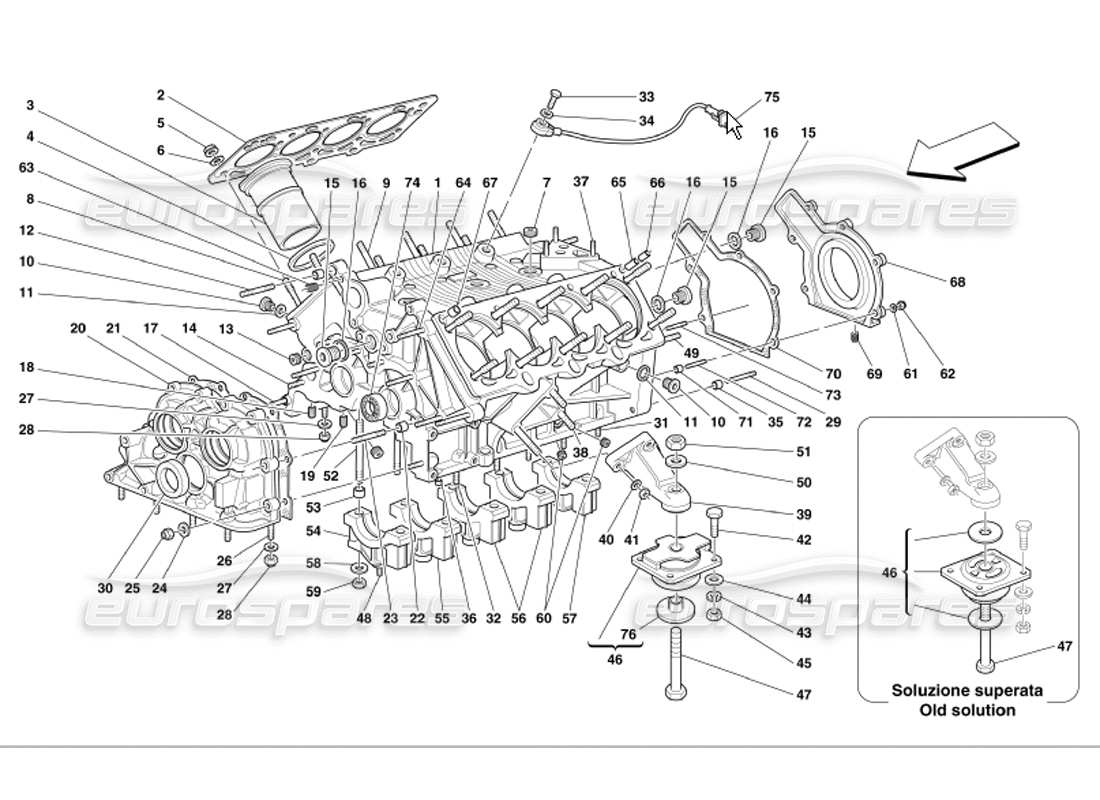 ferrari 360 modena basamento diagramma delle parti