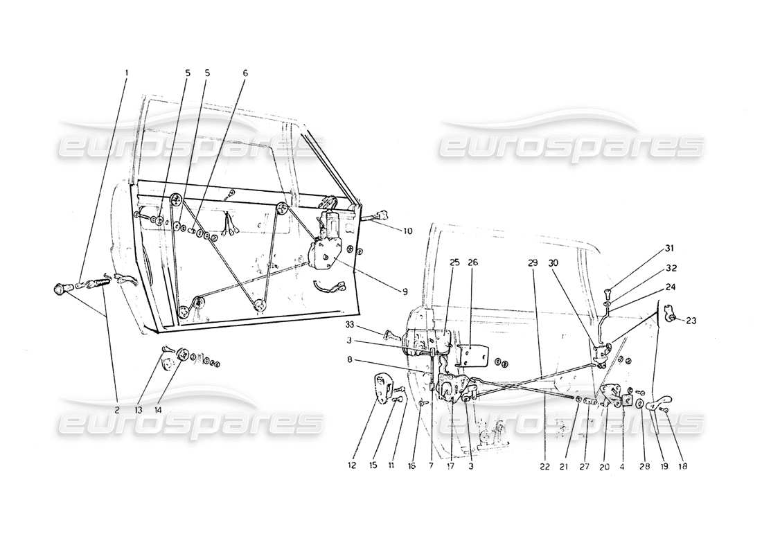 ferrari 308 gt4 dino (1979) diagramma delle parti porte