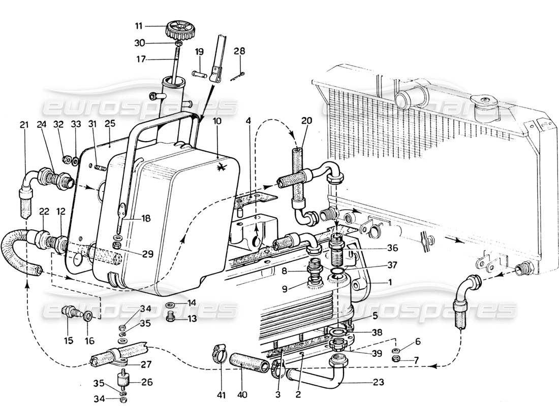 ferrari 365 gtb4 daytona (1969) coppa dell'olio e serbatoio dell'olio diagramma delle parti