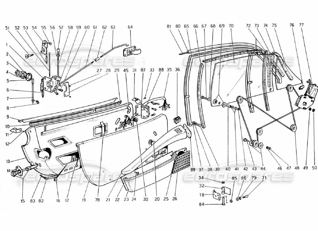 ferrari 308 gtb (1976) porte diagramma delle parti