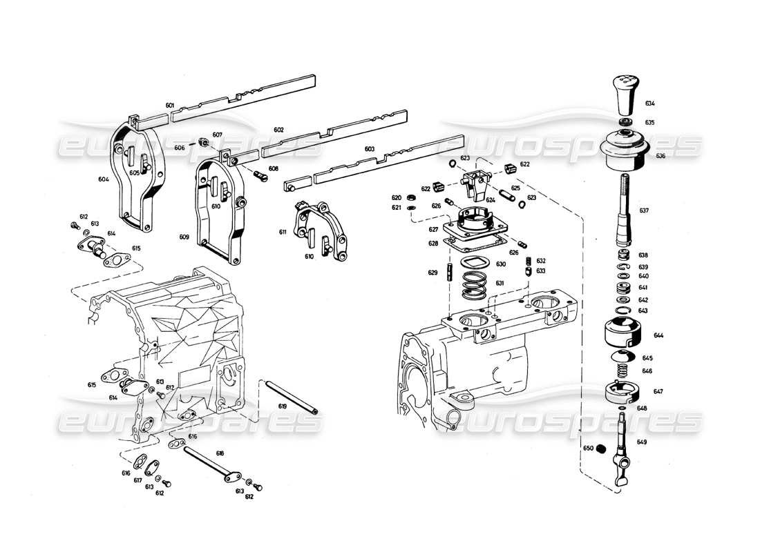 maserati qtp.v8 4.9 (s3) 1979 controllo della trasmissione diagramma delle parti