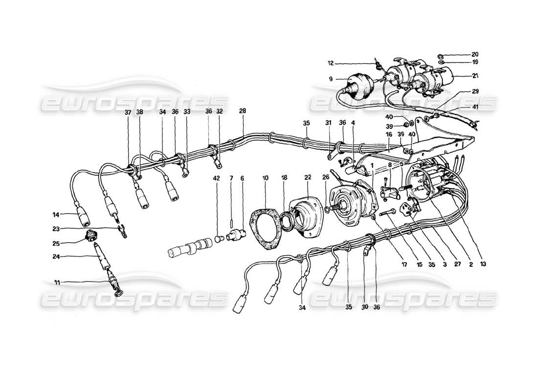 ferrari 308 gtb (1980) accensione del motore diagramma delle parti
