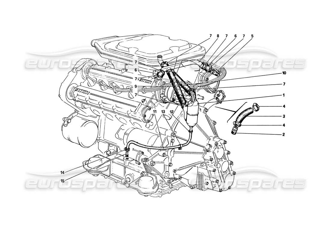 ferrari 308 gtb (1980) colpo - per sistema (308 gts e aus) diagramma delle parti