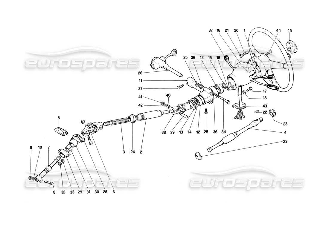 ferrari 308 (1981) gtbi/gtsi piantone dello sterzo diagramma delle parti