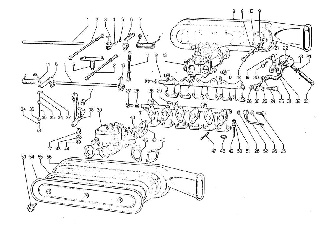 lamborghini jarama alimentazione diagramma delle parti