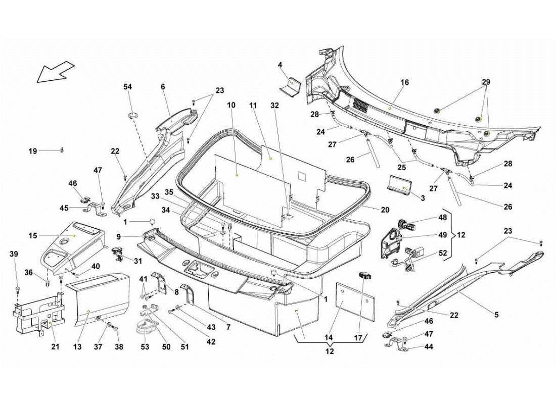 lamborghini gallardo sts ii sc profili per stivali bagagli diagramma delle parti