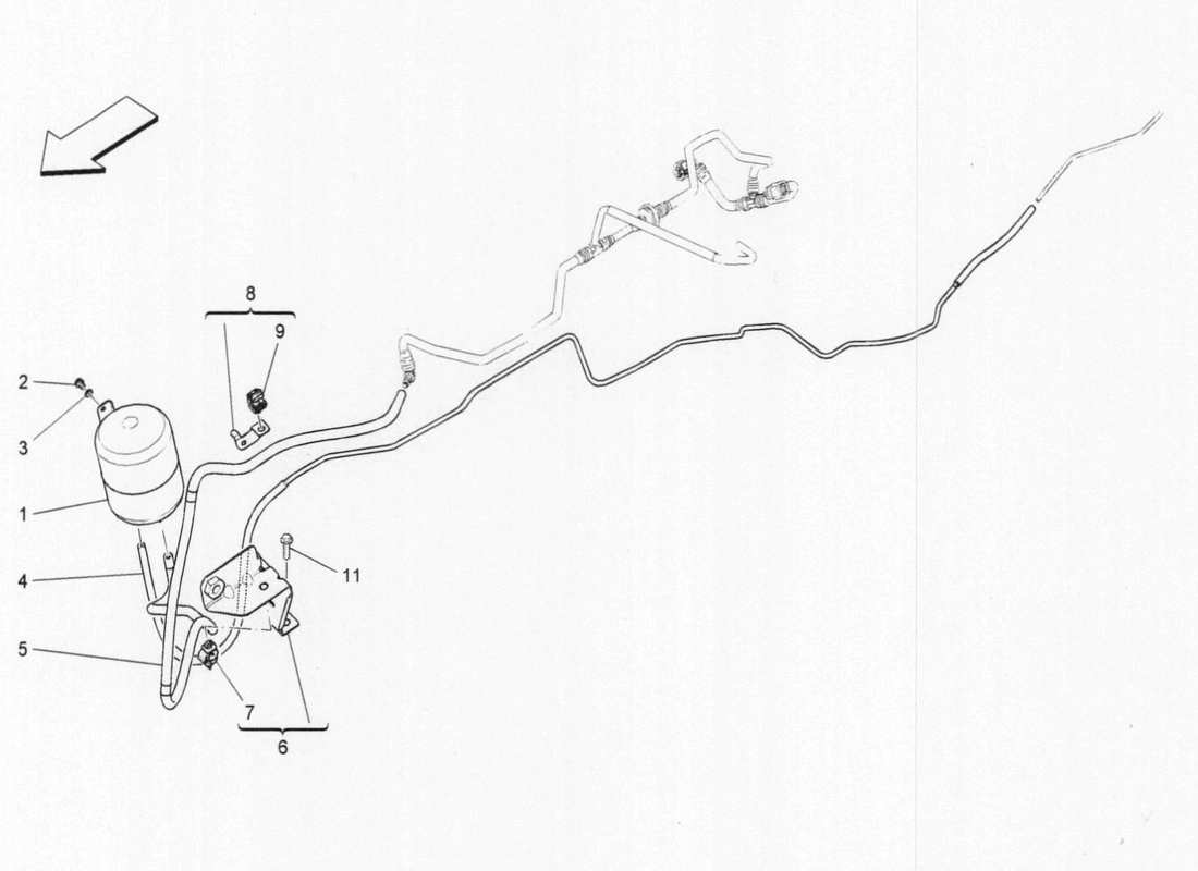 maserati qtp. v6 3.0 bt 410bhp 2wd 2017 diagramma delle parti del sistema d'aria aggiuntivo