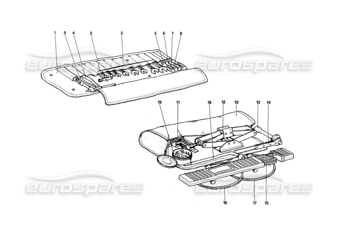 ferrari 308 (1981) gtbi/gtsi kit di strumenti diagramma delle parti