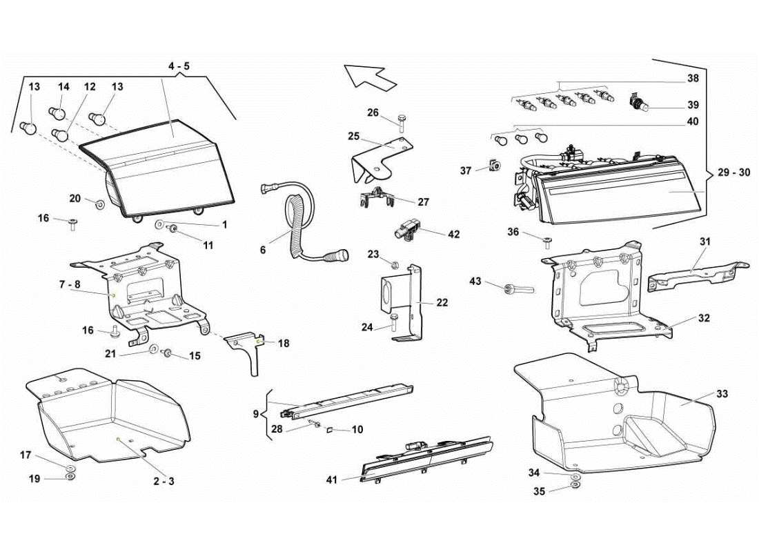 lamborghini gallardo sts ii sc luci diagramma delle parti