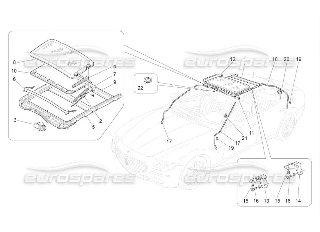 maserati qtp. (2008) 4.2 auto tetto apribile diagramma delle parti