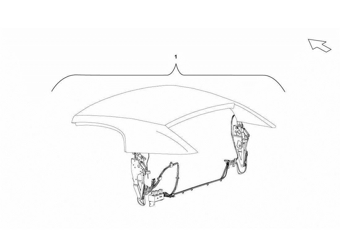 lamborghini gallardo lp560-4s update capote in tela con pannello del tetto diagramma delle parti
