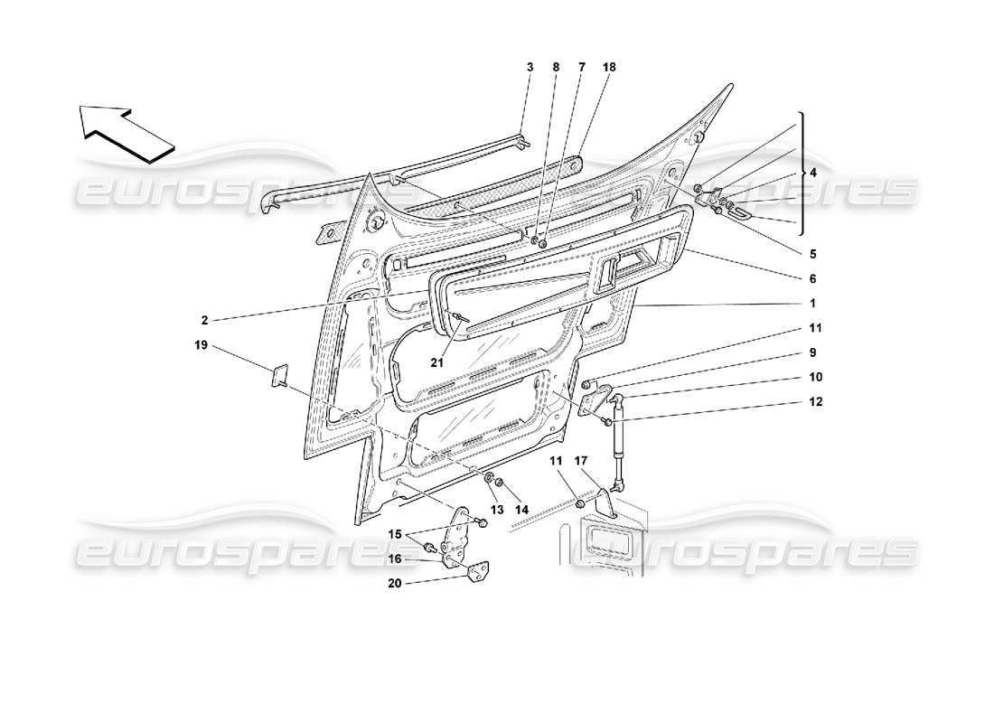 ferrari 355 (2.7 motronic) cofano anteriore diagramma delle parti