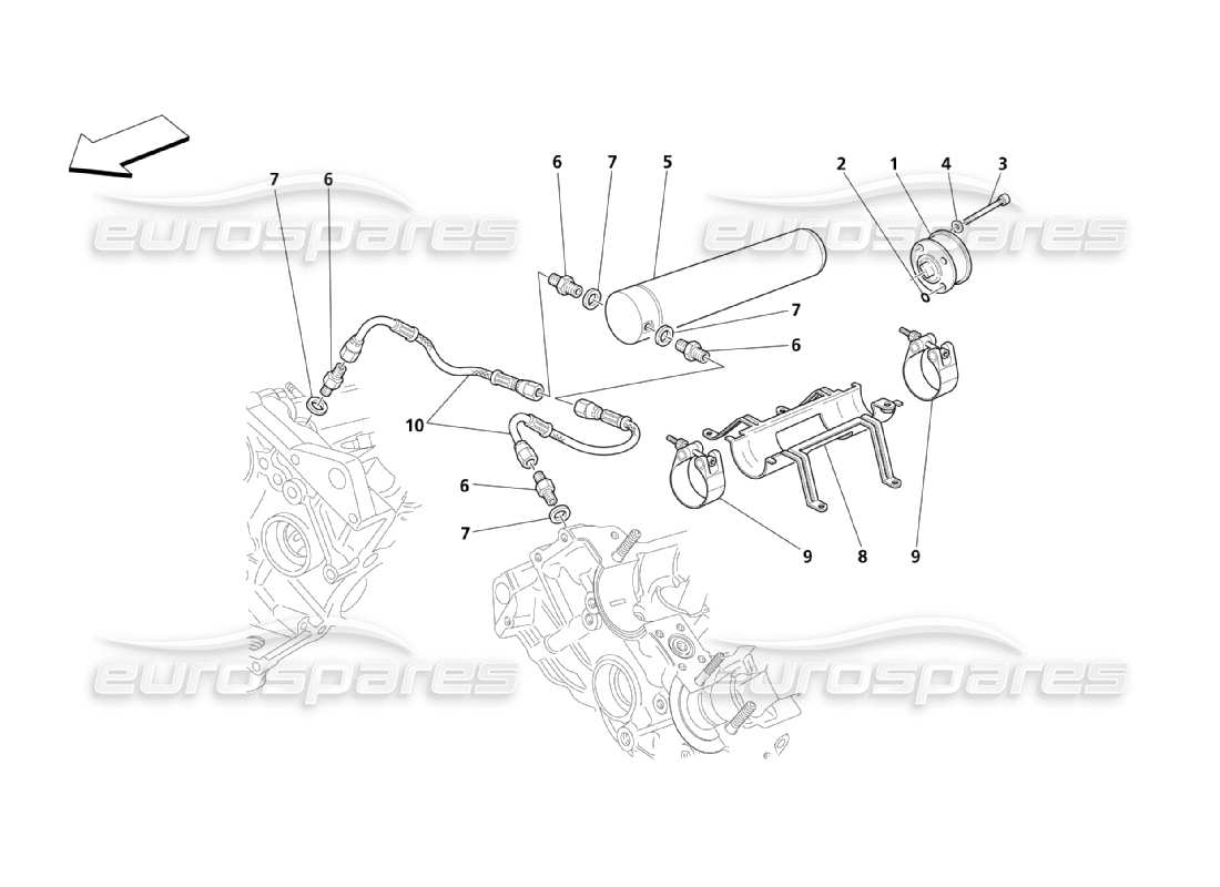maserati qtp. (2003) 4.2 diagramma delle parti dell'idraulica per la distribuzione