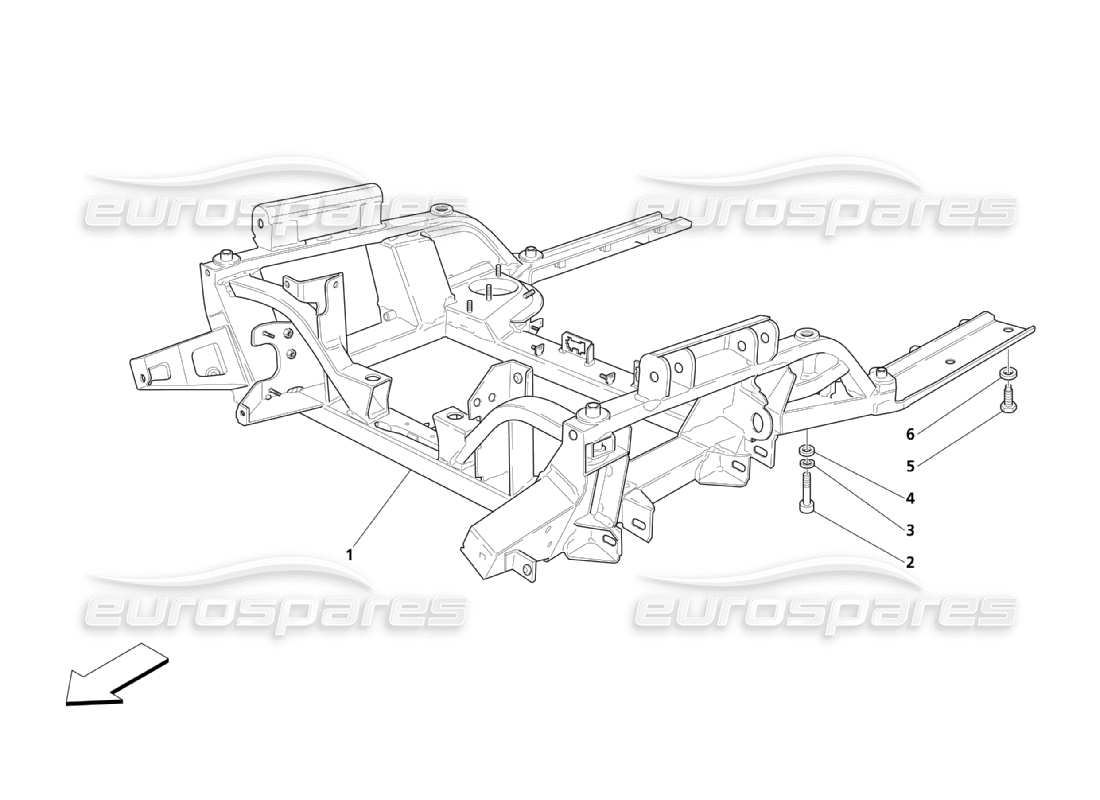 maserati qtp. (2003) 4.2 telaio anteriore diagramma delle parti