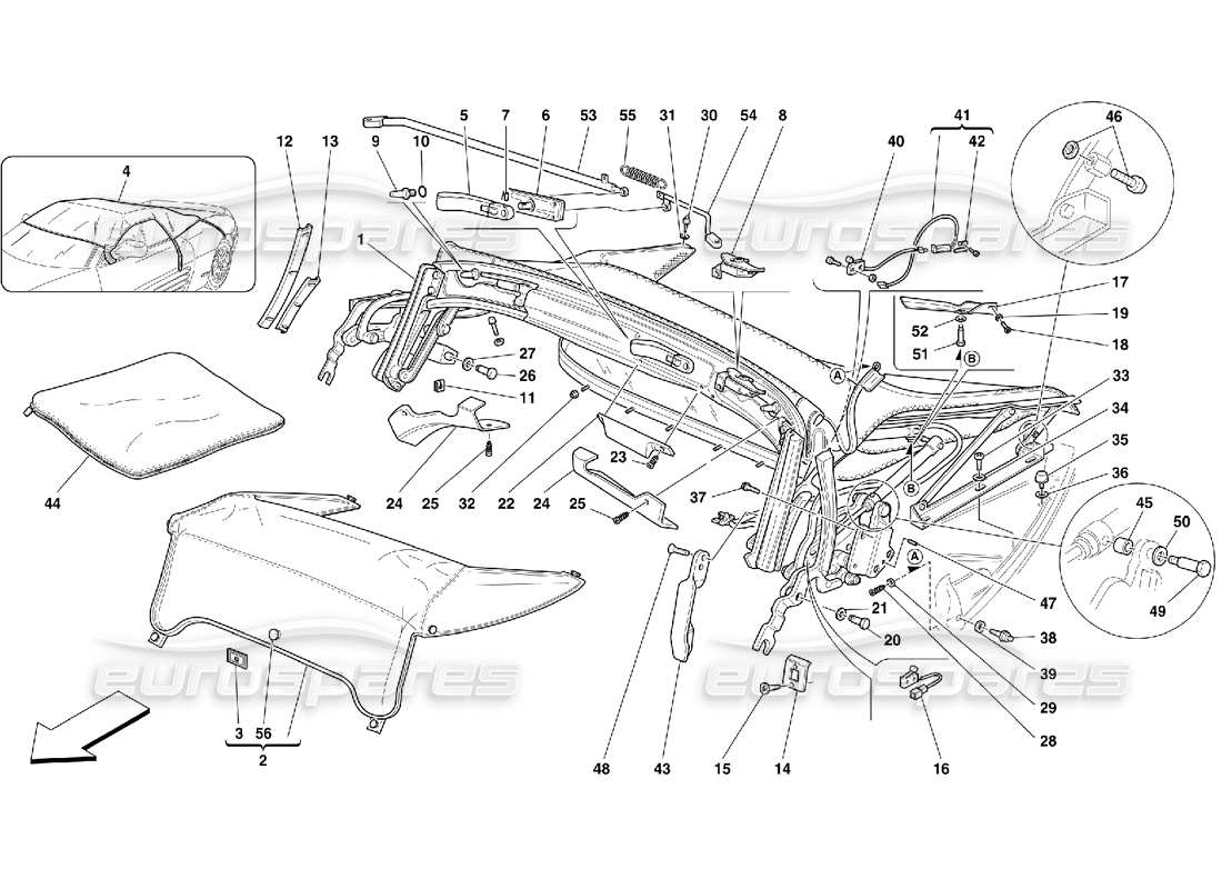 ferrari 355 (5.2 motronic) superiore diagramma delle parti
