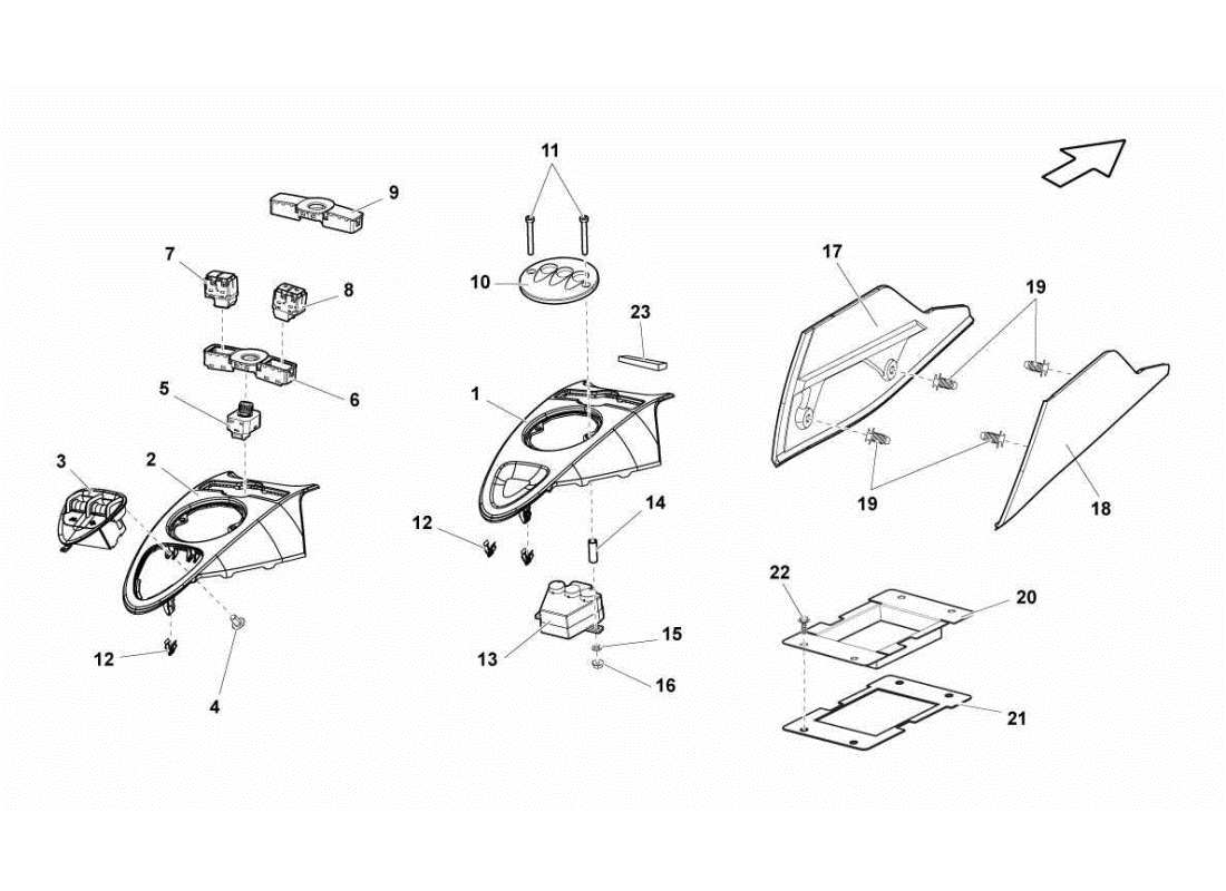 lamborghini gallardo sts ii sc tunnel anteriore diagramma delle parti