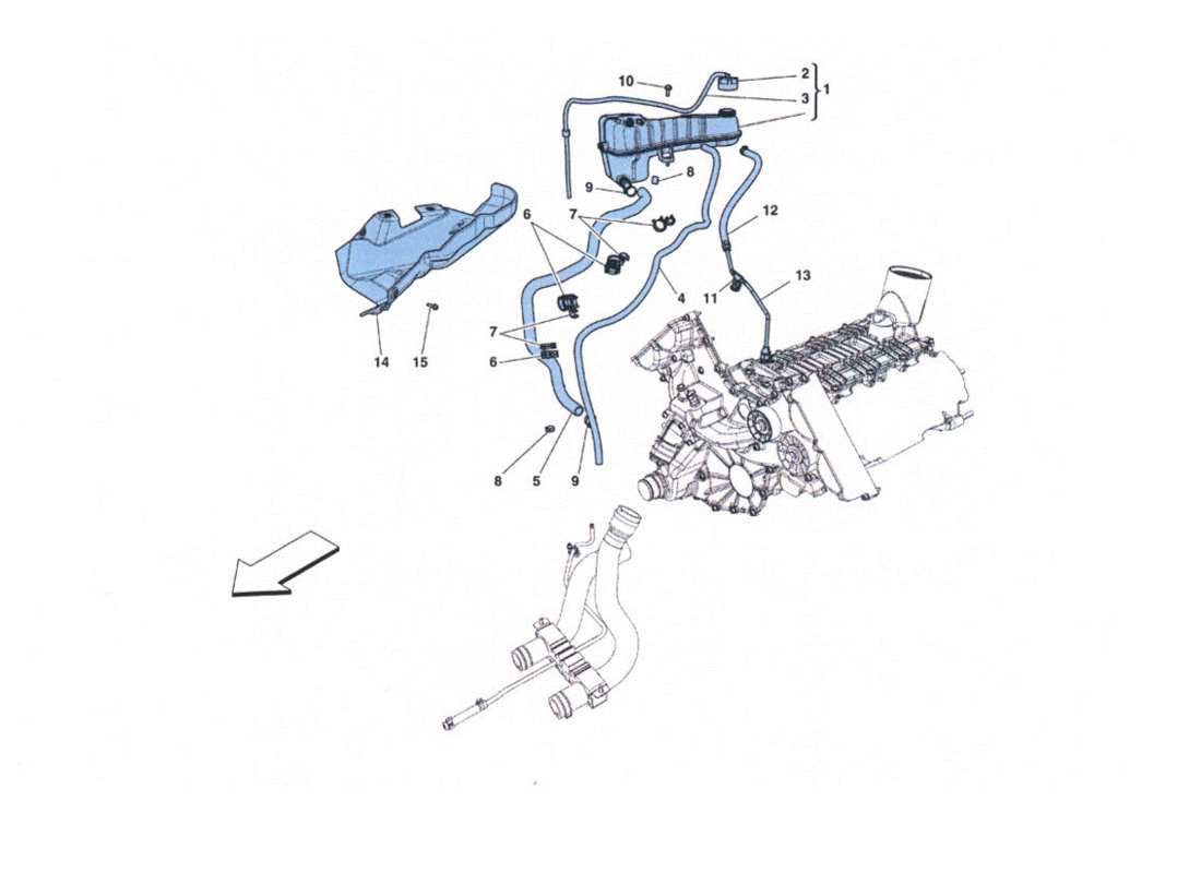 ferrari 458 challenge diagramma delle parti di nourice e tubazio