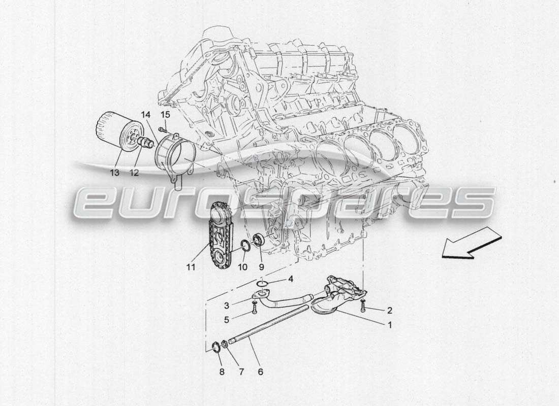 maserati grancabrio mc centenario diagramma delle parti di lubrificazione della pompa e del filtro