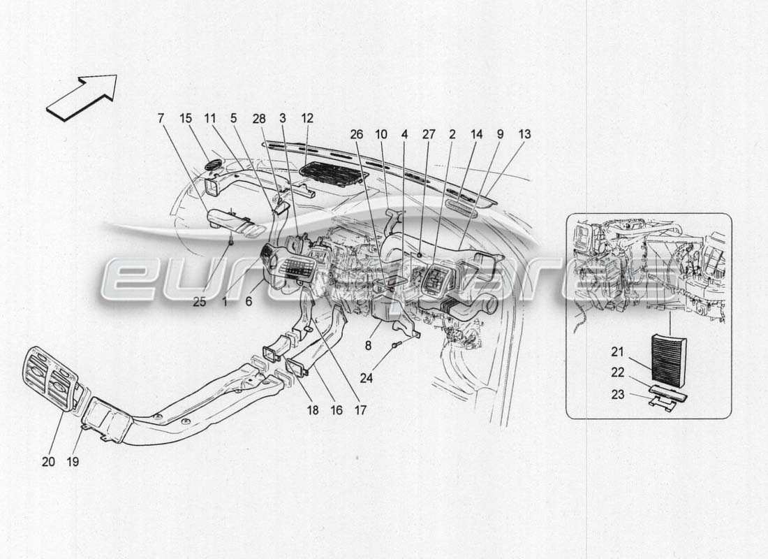 maserati grancabrio mc centenario gruppo ac: diagramma delle parti di diffusione