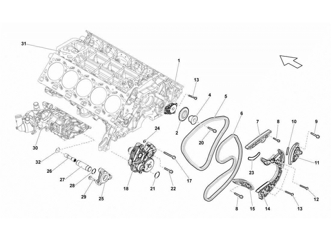 lamborghini gallardo sts ii sc diagramma delle parti del sistema di cronometraggio della testa