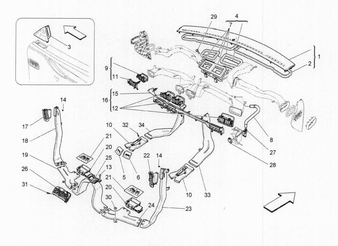 maserati qtp. v6 3.0 bt 410bhp 2015 unità a c: diagramma della parte di diffusione
