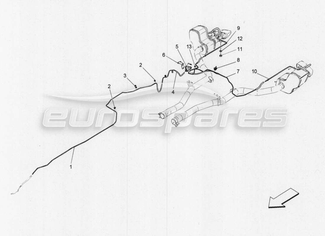 maserati qtp. v8 3.8 530bhp 2014 auto diagramma delle parti del sistema d'aria aggiuntivo