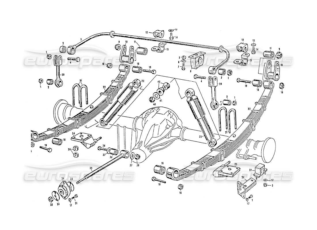 maserati 3500 gt diagramma delle parti della sospensione posteriore