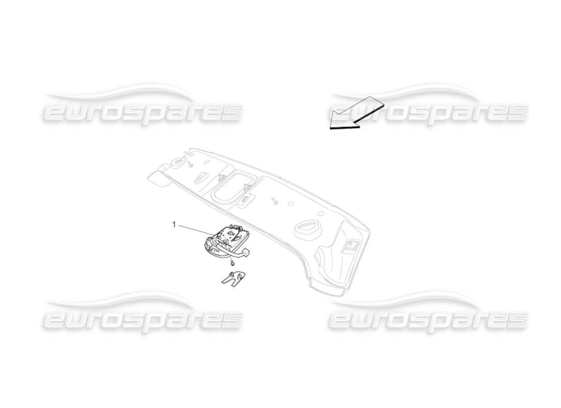 maserati grancabrio (2010) 4.7 diagramma delle parti dei dispositivi interni del veicolo