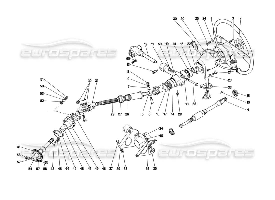 ferrari 328 (1985) piantone dello sterzo diagramma delle parti
