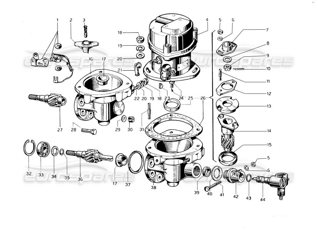 ferrari 275 gtb/gts 2 cam diagramma delle parti di accensione del motore