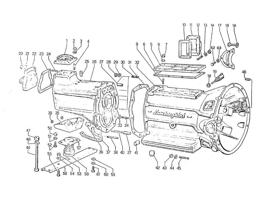lamborghini jarama scatola cambio diagramma delle parti