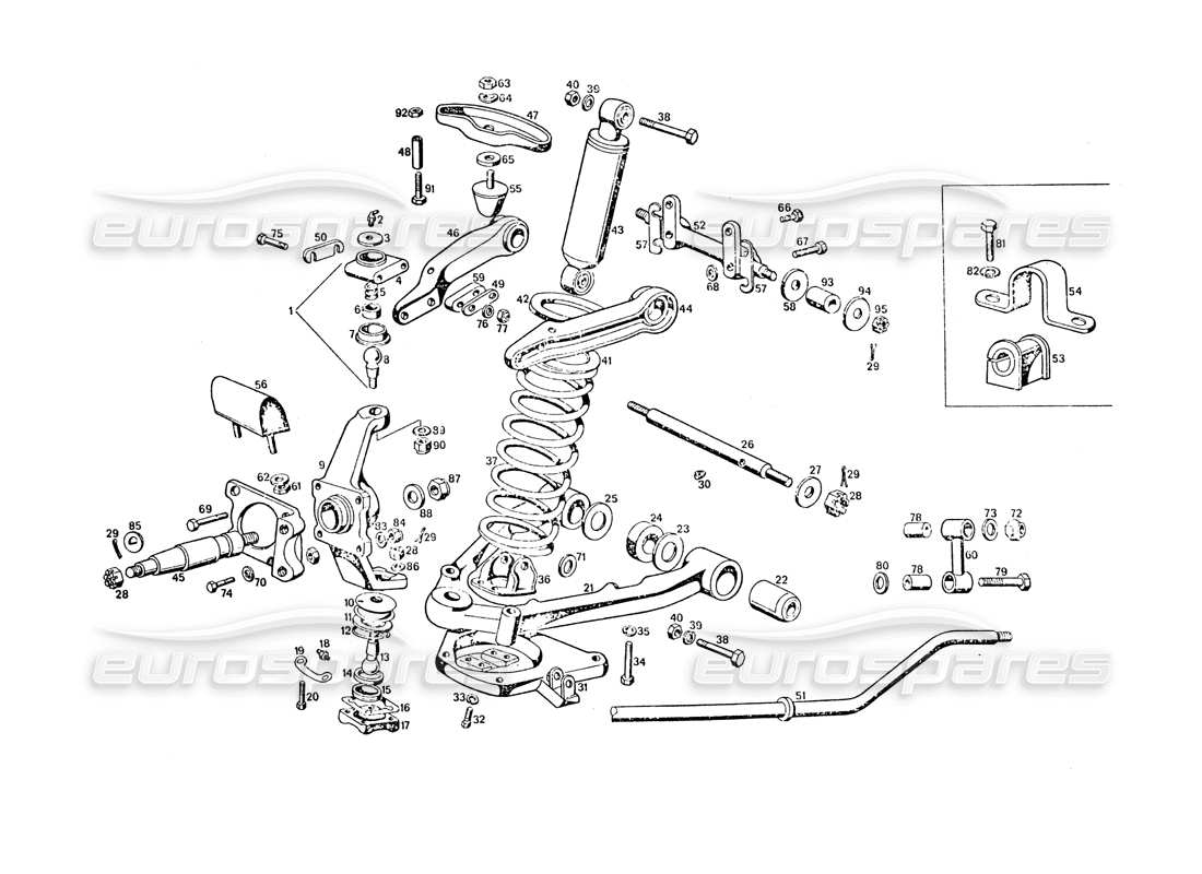 maserati khamsin sospensioni anteriori diagramma delle parti