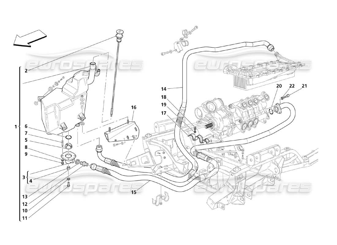 maserati qtp. (2003) 4.2 lubrificazione: diagramma delle tubazioni e delle parti di recupero