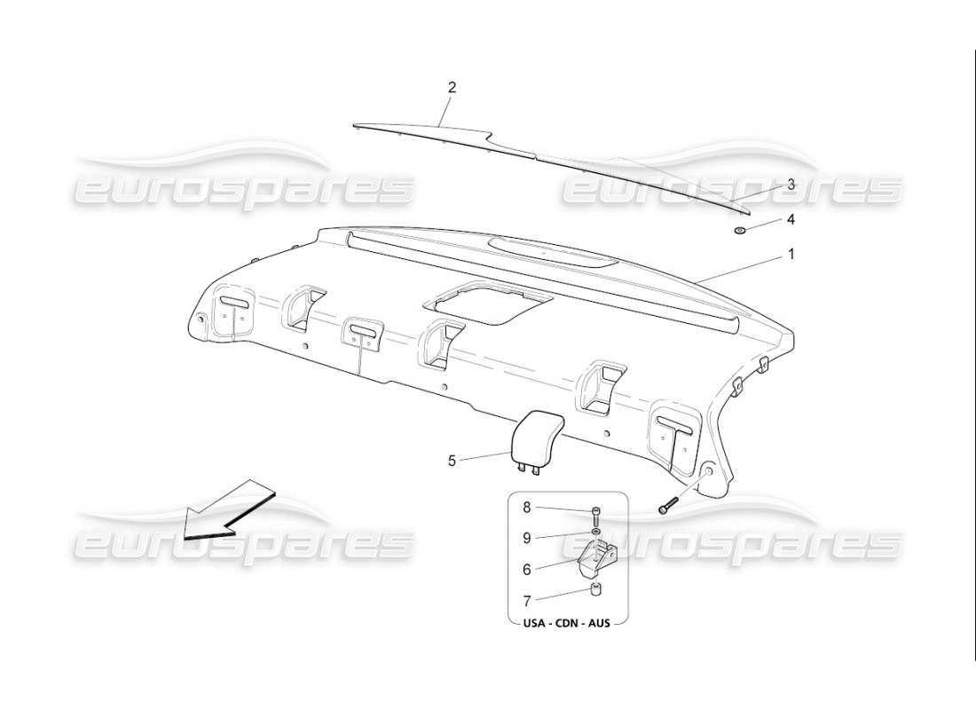 maserati qtp. (2007) 4.2 f1 ripiano posteriore diagramma delle parti