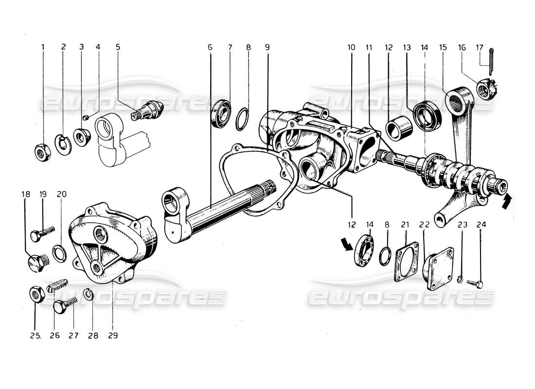 ferrari 275 gtb/gts 2 cam schema delle parti della scatola dello sterzo