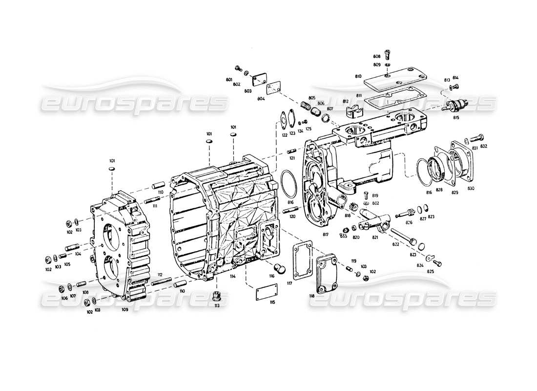 maserati khamsin alloggiamento della trasmissione diagramma delle parti