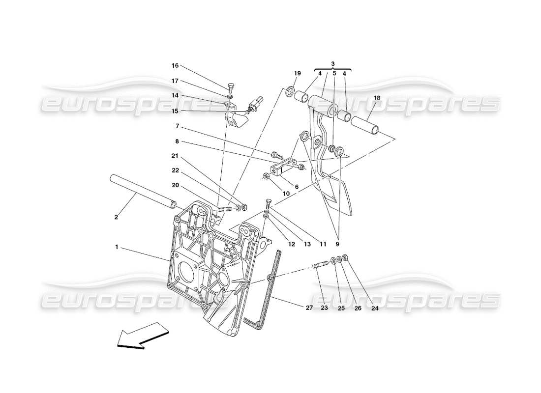 ferrari 430 challenge (2006) pedali diagramma delle parti