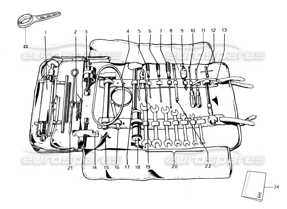 ferrari 275 gtb/gts 2 cam schema delle parti del kit attrezzi